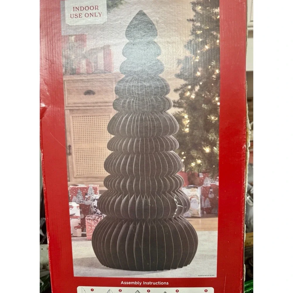 Holiday Christmas Decor Lot Honeycomb Tree Velvet Trees Hanging Ornaments New